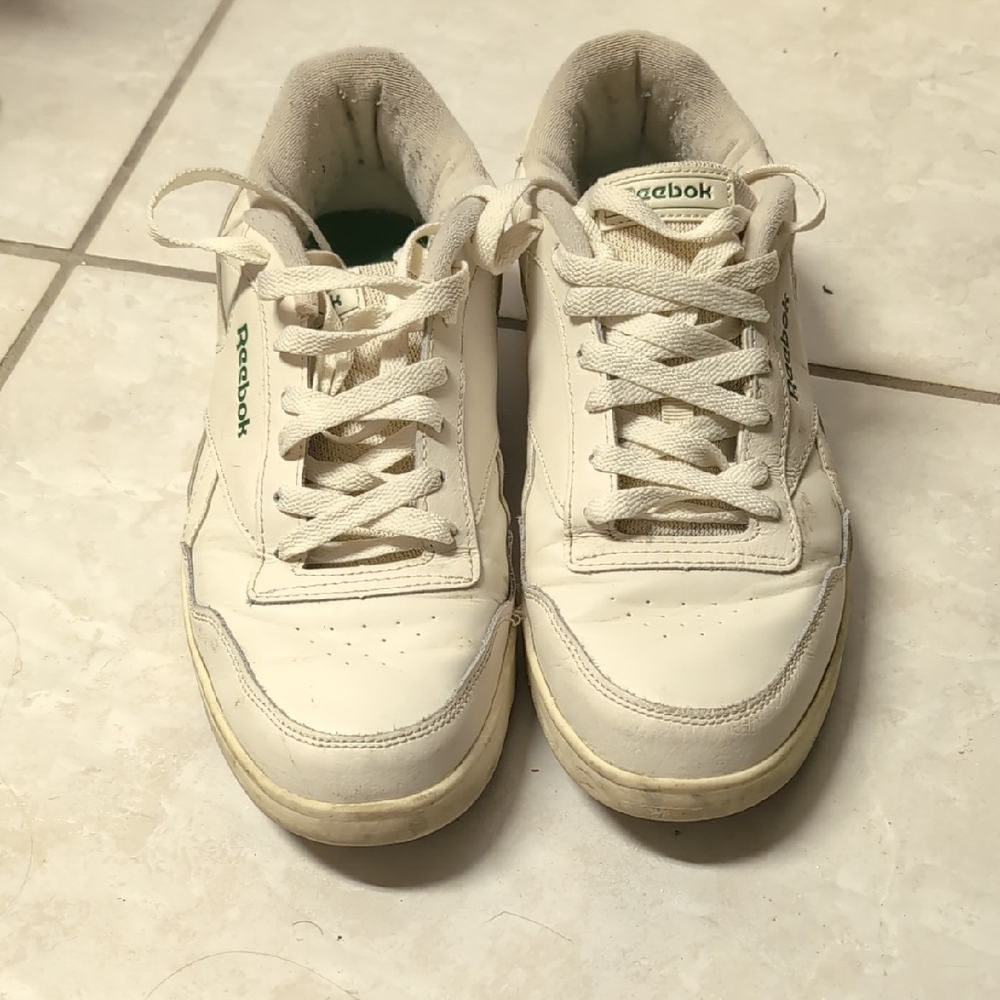 Reebok White and Green Sneakers